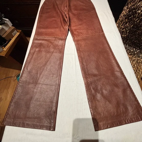 Brown  Leather Pants - Picture 3 of 3